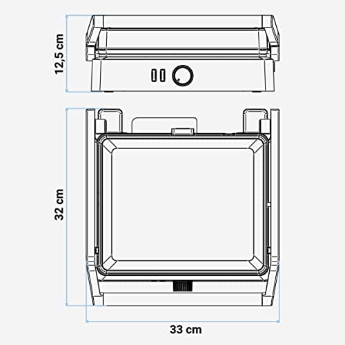 UNIVERSALBLUE Grill elektryczny ze stali nierdzewnej 2000W | Grill elektryczny Otwarcie 180º | Regulator temperatury - obrazek 7