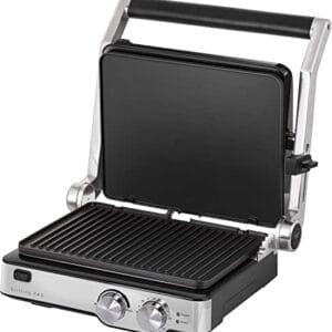 Sencor Wielofunkcyjny Elektryczny Grill z Wyjmowanymi Płytami Nieprzywierającymi - Mięsny Grill z Regulacją Temperatury i Eleganckim Designem