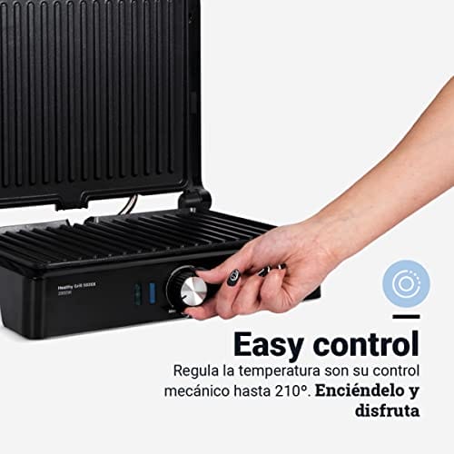 UNIVERSALBLUE Grill elektryczny ze stali nierdzewnej 2000W | Grill elektryczny Otwarcie 180º | Regulator temperatury - obrazek 10