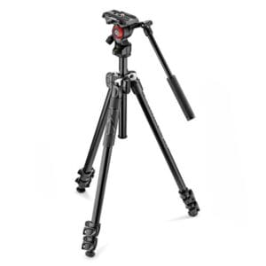 Manfrotto MK290LTA3-V 290 - lekki statyw z głowicą Befree Live Fluid Log - idealny dla vlogerów, dziennikarzy i profesjonalnych filmowców