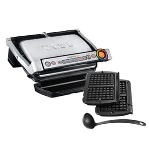 Tefal GC716D OptiGrill+ Grill Elektryczny 2000 W Czarny/Srebrny - Hochwertiges Materialien, Vielseitige Funktionalität, Platzsparendes Design