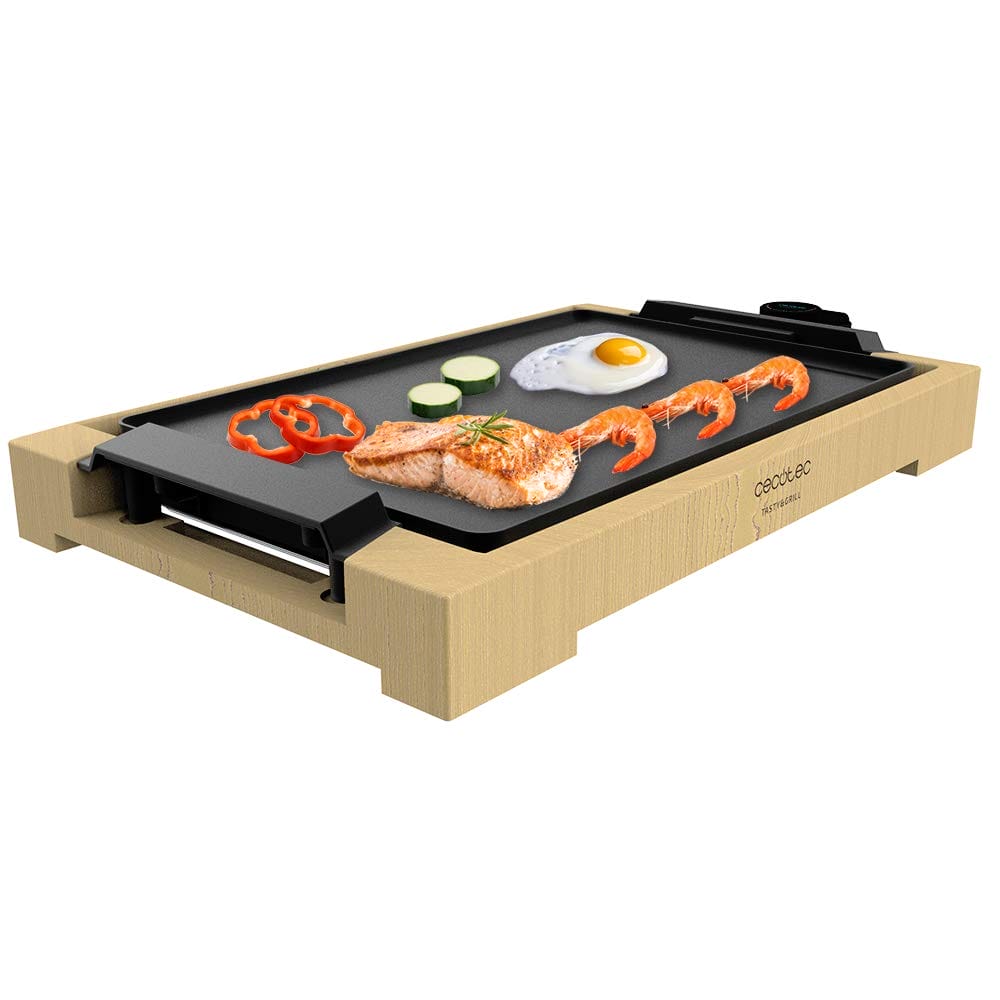 Cecotec Tasty - Elektrogrill 2000 W, Aluminiumgussplatte, einstellbarer Thermostat, große Kochfläche