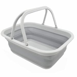 SAMMART Składany kosz z uchwytem, przenośny kosz piknikowy na zewnątrz