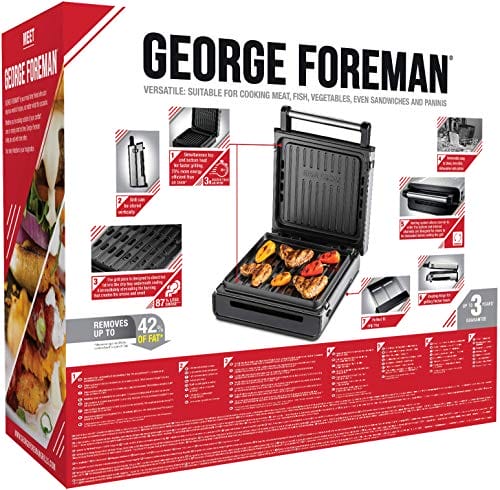 George Foreman grill elektryczny, bezdymny, kontaktowy, redukujący ilo - obrazek 2