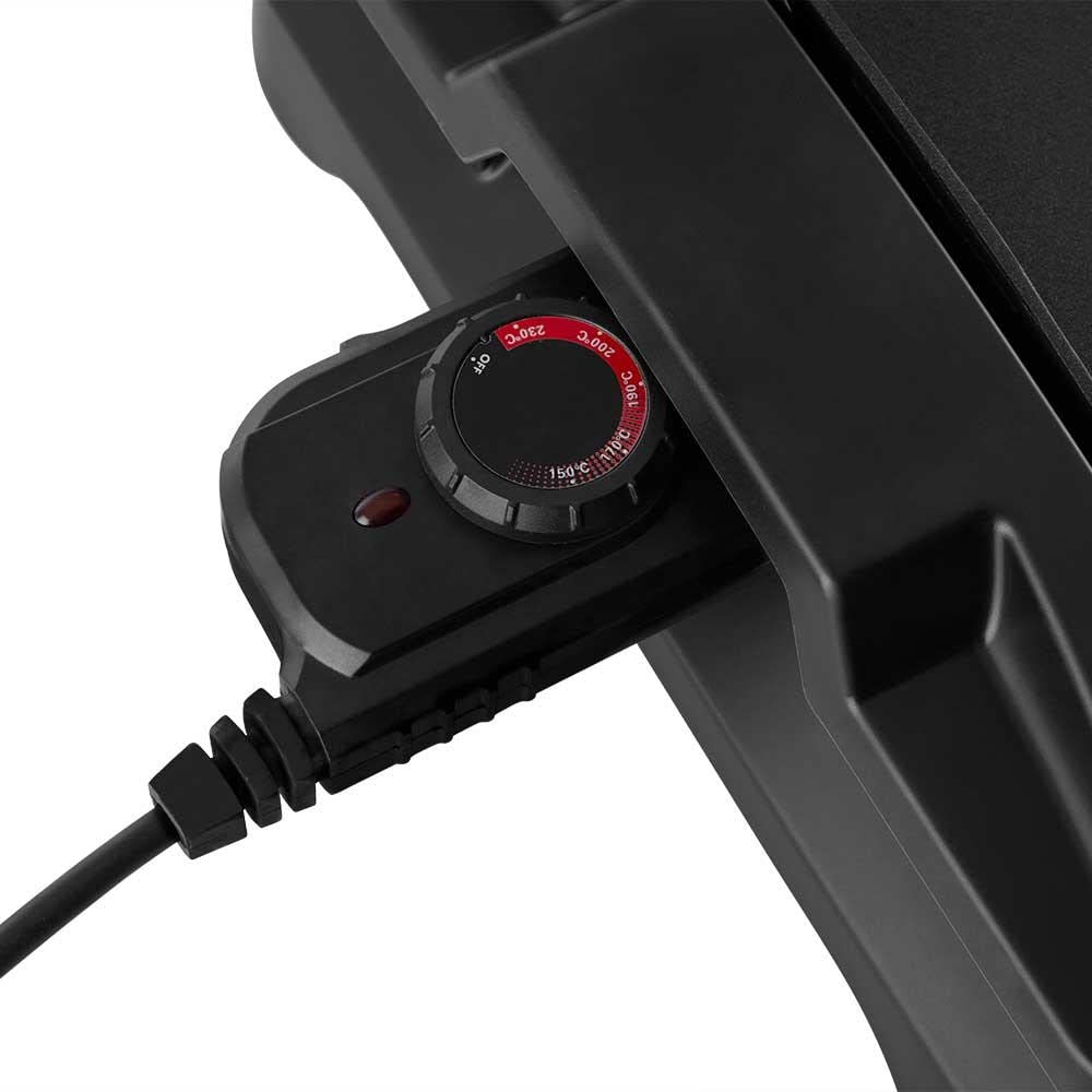 Orbegozo Grill żelazko 2000 W - Elektrogrill z podwójną strefą, bezpieczny system przeciwprzegrzewaniu, hitzeisolierte Griffe, Fettauffangschale - Schwarz - obrazek 2