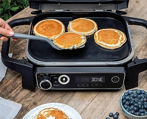 Ninja XSKGRIDPLTEUK Woodfire - Płaska płyta kompatybilna z elektrycznym grillem Ninja Woodfire (seria OG700), powłoka ceramiczna, akcesoria czarne - obrazek 3