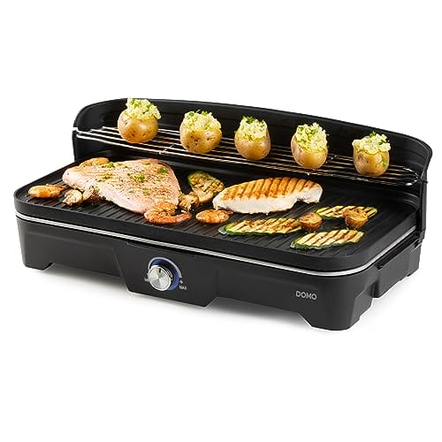 DOMO DO9260G - Elektryczny grill stołowy, czarny, z regulacją temperatury, łatwy w czyszczeniu, 50x25 cm, 2200 W - obrazek 13