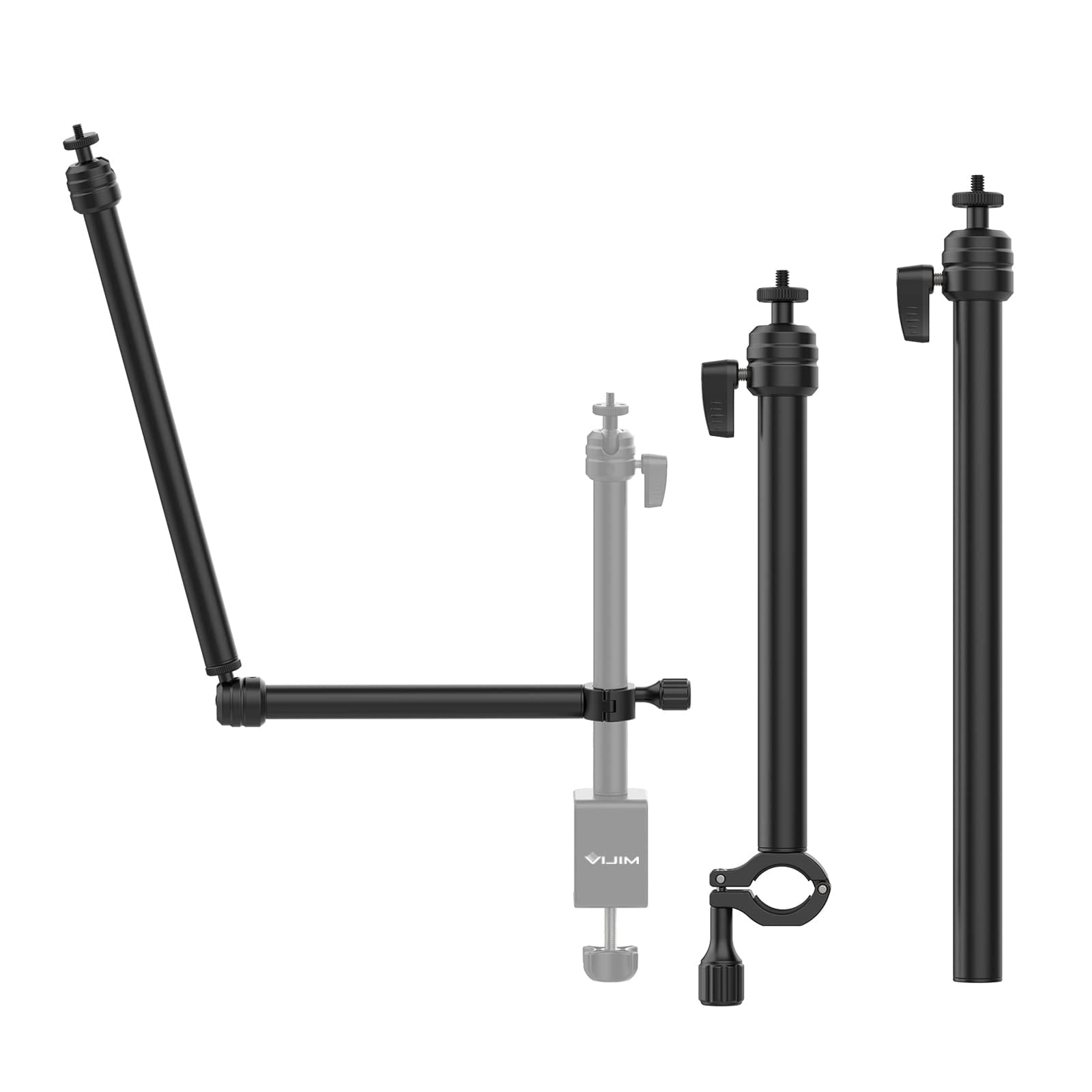 VIJIM LS04 - Ramię statywu do kamery/mikrofonu/lampy wideo | Tripody | Zacisk 18-28 mm | Obrotowa i odchylana głowica | Możliwość fotografowania od góry