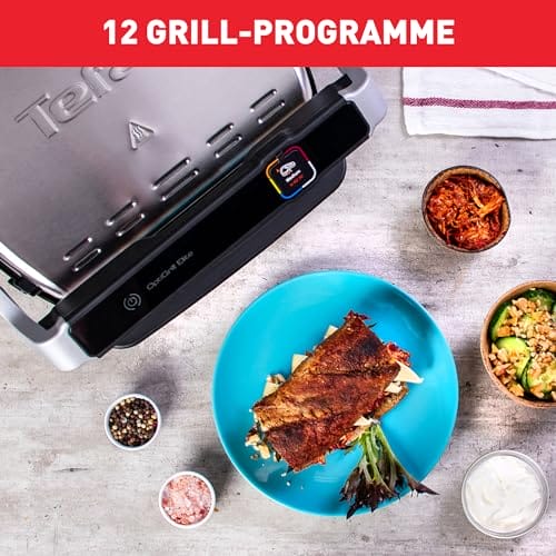 Tefal Optigrill Elite GC750D elektryczny grill do pomieszczeń 12 automatycznych programów grillowania intuicyjny czujnik funkcja Grillboost akcesoria nadają się do mycia w zmywarce książka z przepisami (może nie być dostępna w języku polskim) - obrazek 5