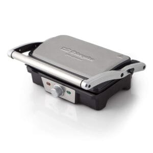 Orbegozo GR 3800 Grill - Elektryczny grill z płytami składanymi 180°, powierzchnia nieprzywierająca, pokrywa wahacza, moc 1500 W