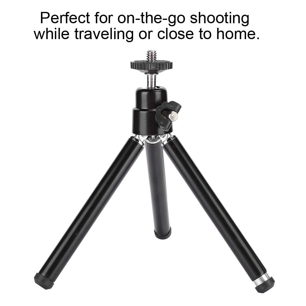 Cigemay Statyw Mini Składany - Przenośny i Elastyczny Statyw do Aparatu, Idealny dla Podróży i Nagrywania Filmów - Antypoślizgowa Podstawa, Regulowana Wysokość, Metalowy Materiał - Tripody - obrazek 2