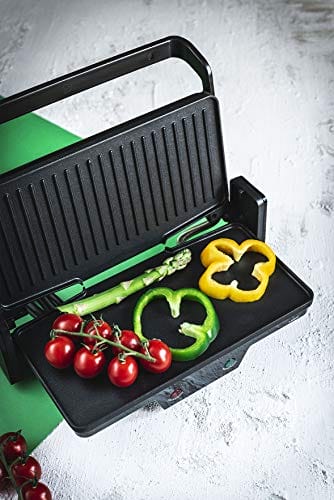 Jata GR266 - Elektryczny grill stołowy 3 w 1 - Kratka 27x14 cm - Kippbare obere Grillfläche - Auffangschale für Fette - Sicherheitsnorm A12 - 1.000 W - obrazek 9