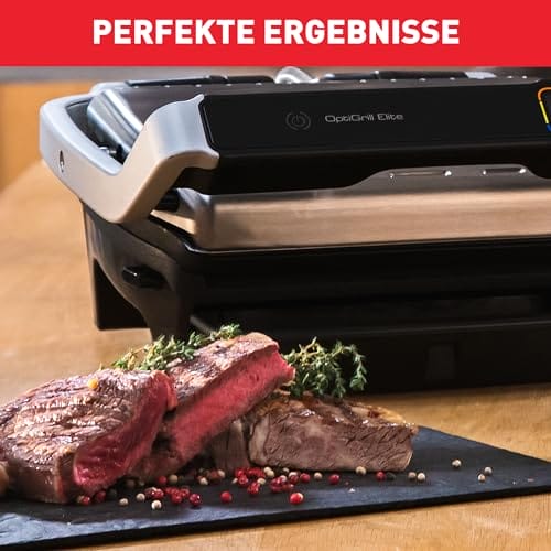 Tefal Optigrill Elite GC750D elektryczny grill do pomieszczeń 12 automatycznych programów grillowania intuicyjny czujnik funkcja Grillboost akcesoria nadają się do mycia w zmywarce książka z przepisami (może nie być dostępna w języku polskim) - obrazek 7