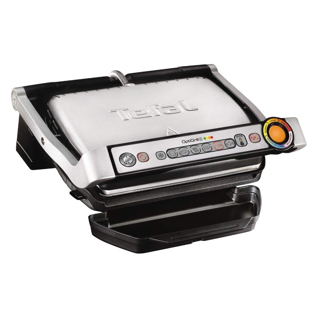Tefal Optigrill + Opiekacz, Srebrny/Czarny, 30 x 20 cm