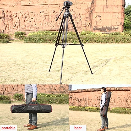 VILTROX VX-18M 188cm - Profesjonalny statyw kamera wideo z głowicą płynną - Tripody - obrazek 4