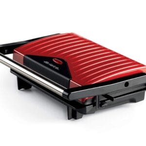 Ariete 1929 Slim Panini Grill 750 W - podświetlany wskaźnik wł./wył., obrotowa płyta górna, termostat do regulacji temperatury, antypoślizgowe, czerwony