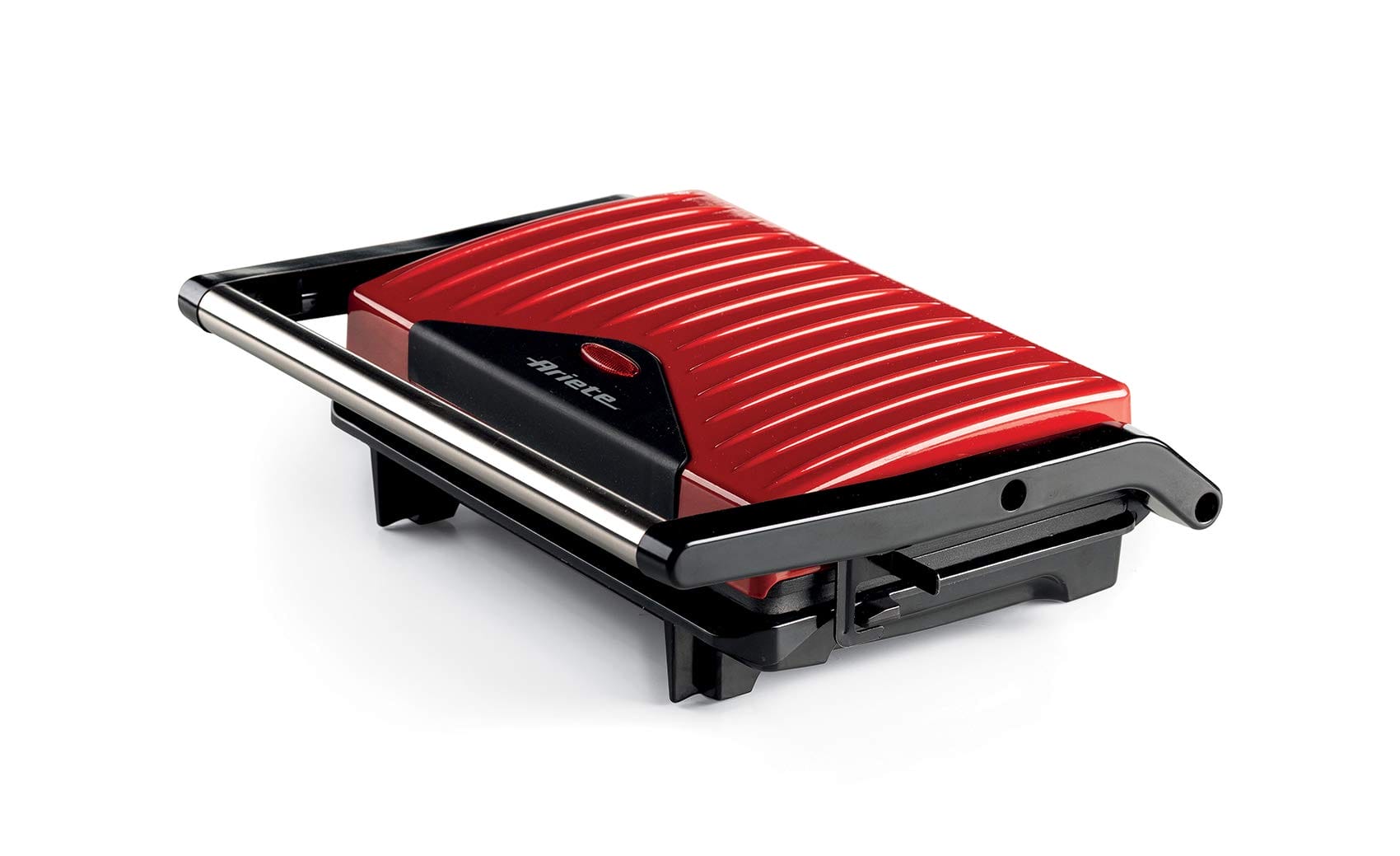 Ariete 1929 Slim Panini Grill 750 W - podświetlany wskaźnik wł./wył., obrotowa płyta górna, termostat do regulacji temperatury, antypoślizgowe, czerwony