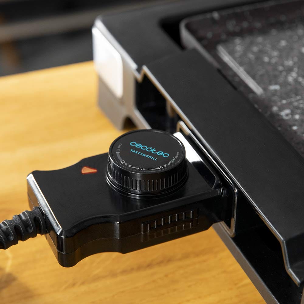 Cecotec Tasty - Elektrogrill 2000 W, Inox Stone, Antihaftbeschichtung, Einstellbarer Thermostat, Große Kochfläche - obrazek 5