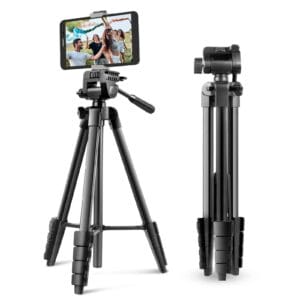 UBeesize Statyw do aparatu 163 cm przenośny z pilotem zdalnego sterowania i uchwytem na telefon - aluminiowy statyw fotograficzny do nagrywania wideo streamingu na żywo kompatybilny z telefonami