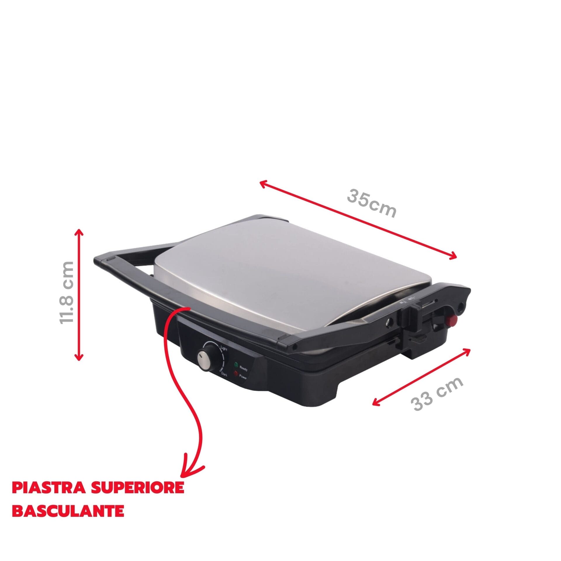 ARDES AR1S30 - Elektryczny grill kontaktowy 2000 W z powłoką antyadhezyjną, do bułek i Piadinas - obrazek 6