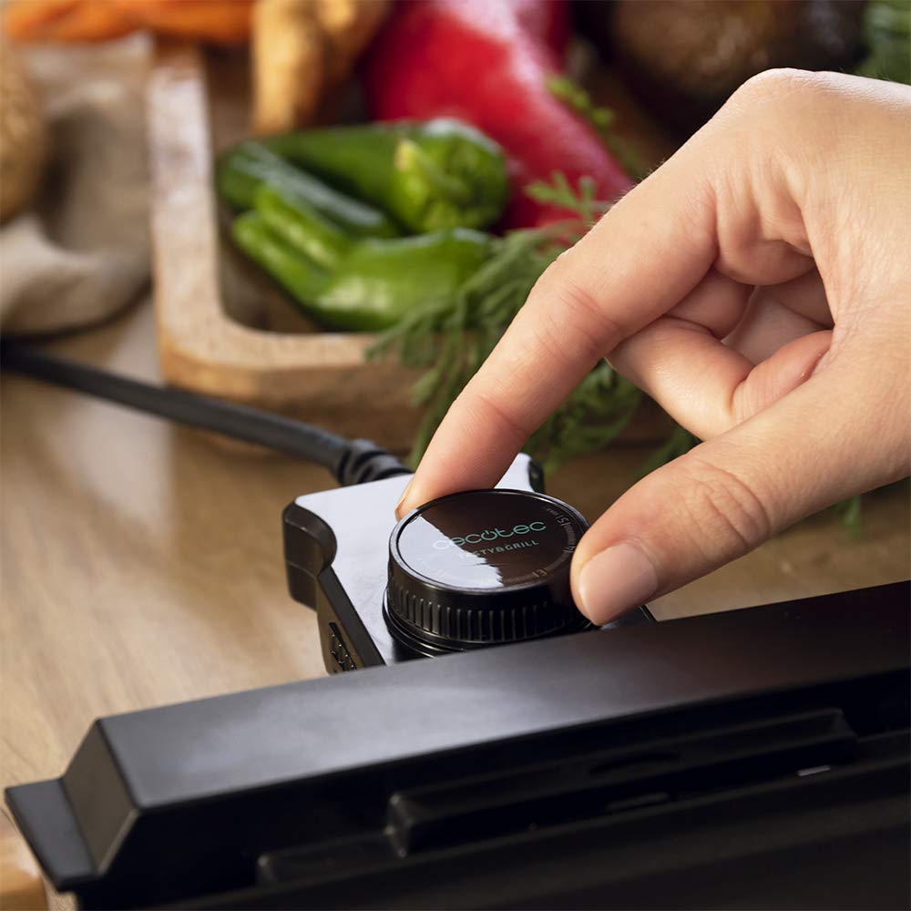 Cecotec Tasty - Elektrogrill 2000 W, Aluminiumgussplatte, einstellbarer Thermostat, große Kochfläche - obrazek 4