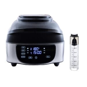 MasterPRO Digital Smokeless Grill – Elektryczny grill kuchenny 1800W – 5 funkcji – Spray olejowy – Szkło – Bogaty w słowa kluczowe