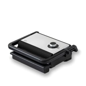 Lacor 69573 - Składany grill elektryczny z regulatorem temperatury, wyjmowaną tacką ociekową i płytą odlewaną z aluminium - 1500 W