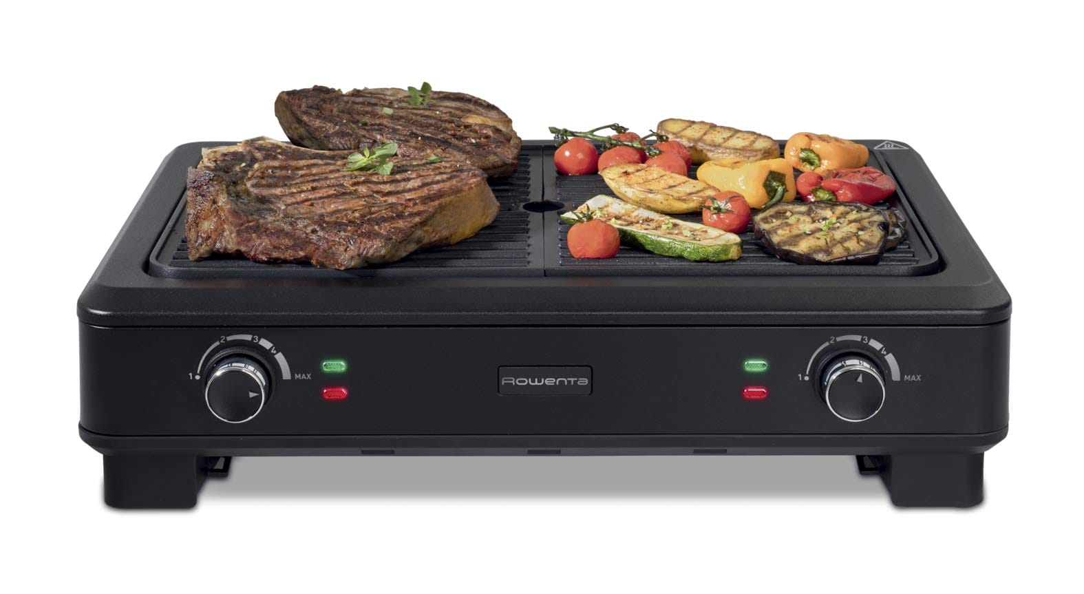 Rowenta KG900812 - Grill bezdymny, 70% mniej dymu, 2 niezależne strefy gotowania - obrazek 5