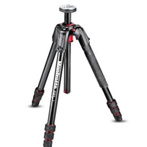 Manfrotto MT190GOA4 - Aluminiowy statyw do kamery, czarny, 4 sekcje, M-Lock, system kolumnowy 90°, łatwy montaż, wyprodukowany we Włoszech