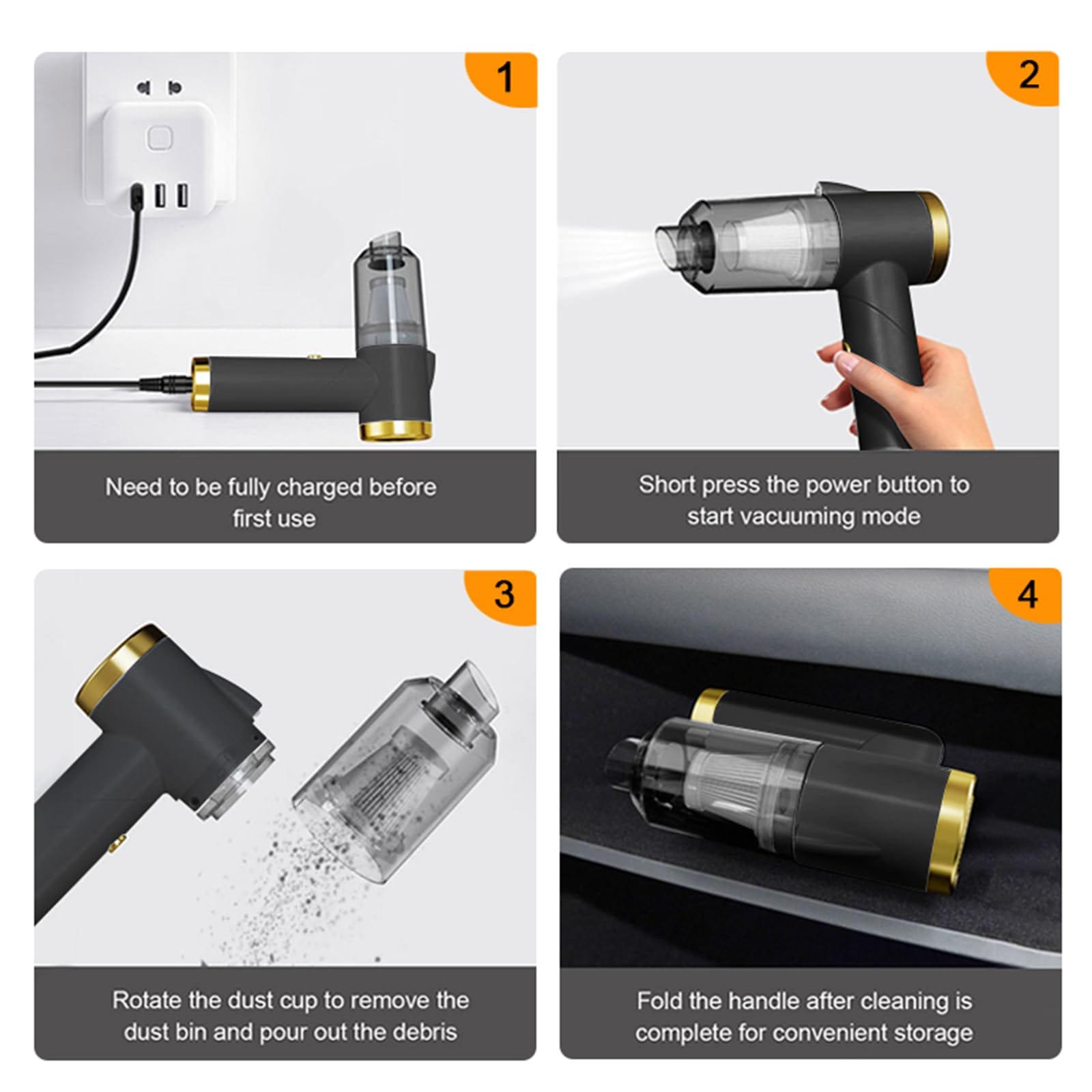 Ręczny odkurzacz odkurzacz samochodowy potężny bezprzewodowy odkurzacz - obrazek 3
