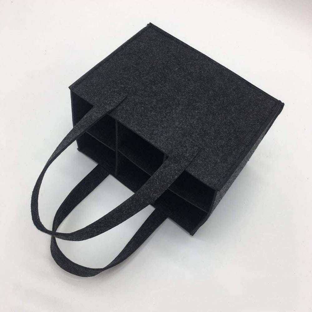 Amacoam Torba na butelkę wina filcowy kosz na butelki do wina piwa - obrazek 3