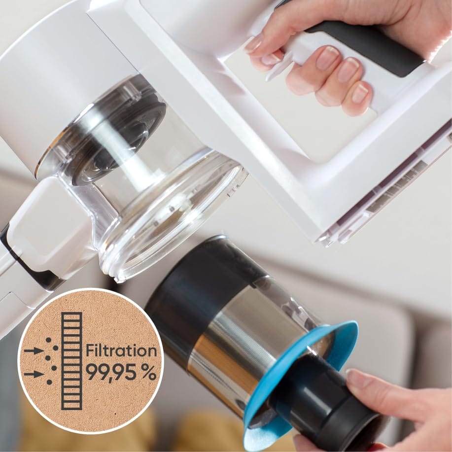 hoogo Odkurzacz akumulatorowy S4 2 w 1 bezworkowy bezprzewodowy czas pracy - obrazek 2