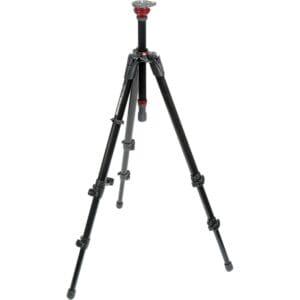 Manfrotto 755XB Mdeve - Aluminiowy Statyw Czarny z Wyjmowaną Kolumną Środkową, Wbudowaną Kulą Wyrównującą 50 mm i Poziomica Bąbelkowa - Tripody