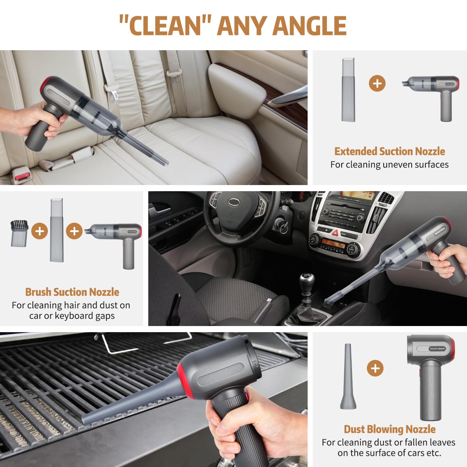 Bezprzewodowy Odkurzacz Ręczny 9000PA Mocny Odkurzacz Ręczny Mini - obrazek 4