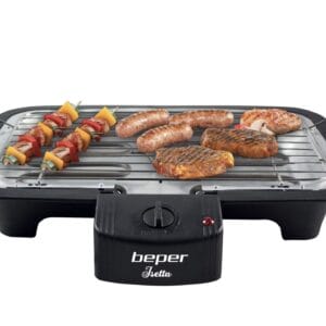 BEPER BT.410 Grill elektryczny z termostatem 2000 W - rauchfreies grillowanie, duża powierzchnia, łatwa czyszczenie