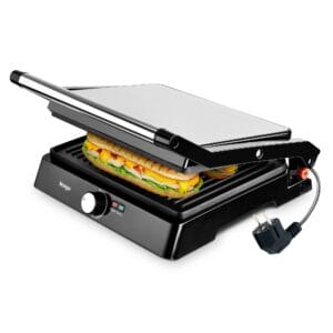 Venga! Grill panini i grill stołowy 2 w 1 - 2200 W, stal nierdzewna/czarny VG COG 3003