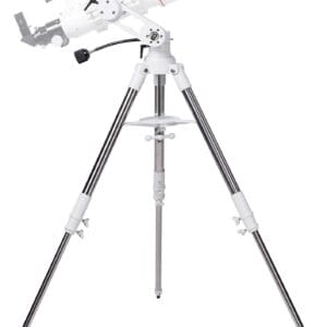 Bresser Uchwyt teleskopowy ze statywem o zmierzchu – biały, stabilny statyw polowy, regulacja w osi wysokości i azymucie, idealny do refraktorów, 44 mm GP adapter, Twilight I