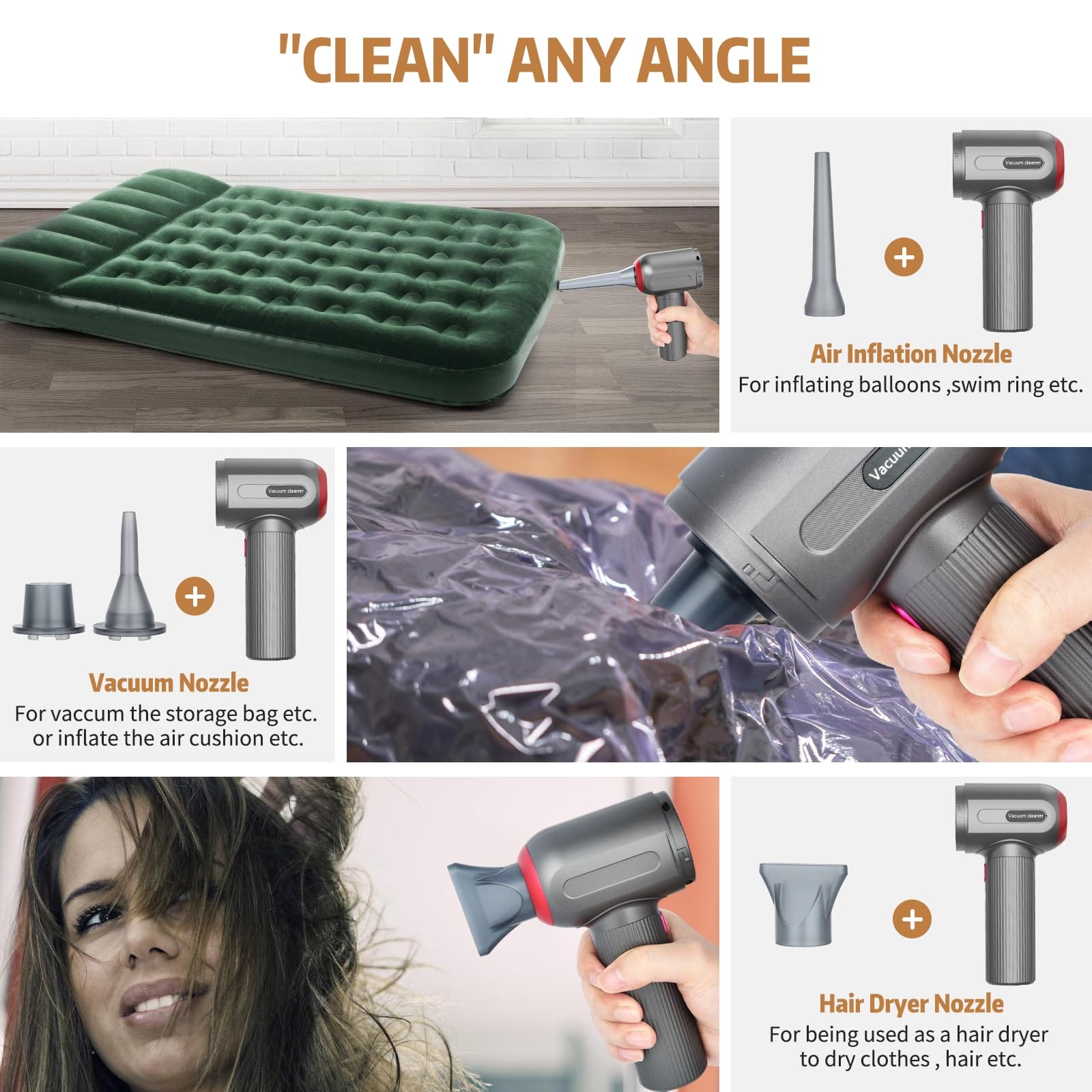 Bezprzewodowy Odkurzacz Ręczny 9000PA Mocny Odkurzacz Ręczny Mini - obrazek 3