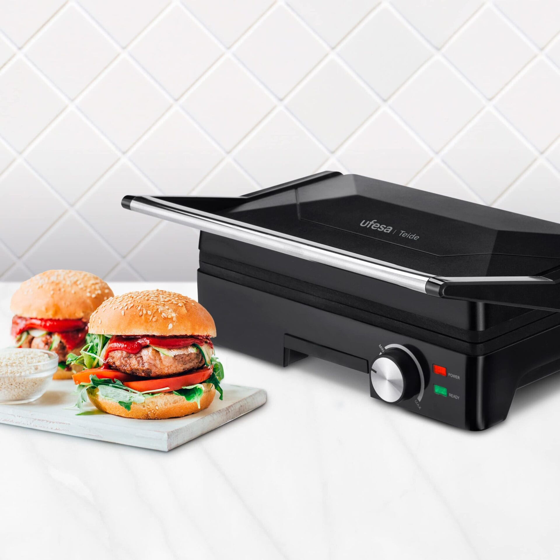 Ufesa Teide Grill elektryczny, gotowanie panini, mięso, ryby, warzywa, - obrazek 2