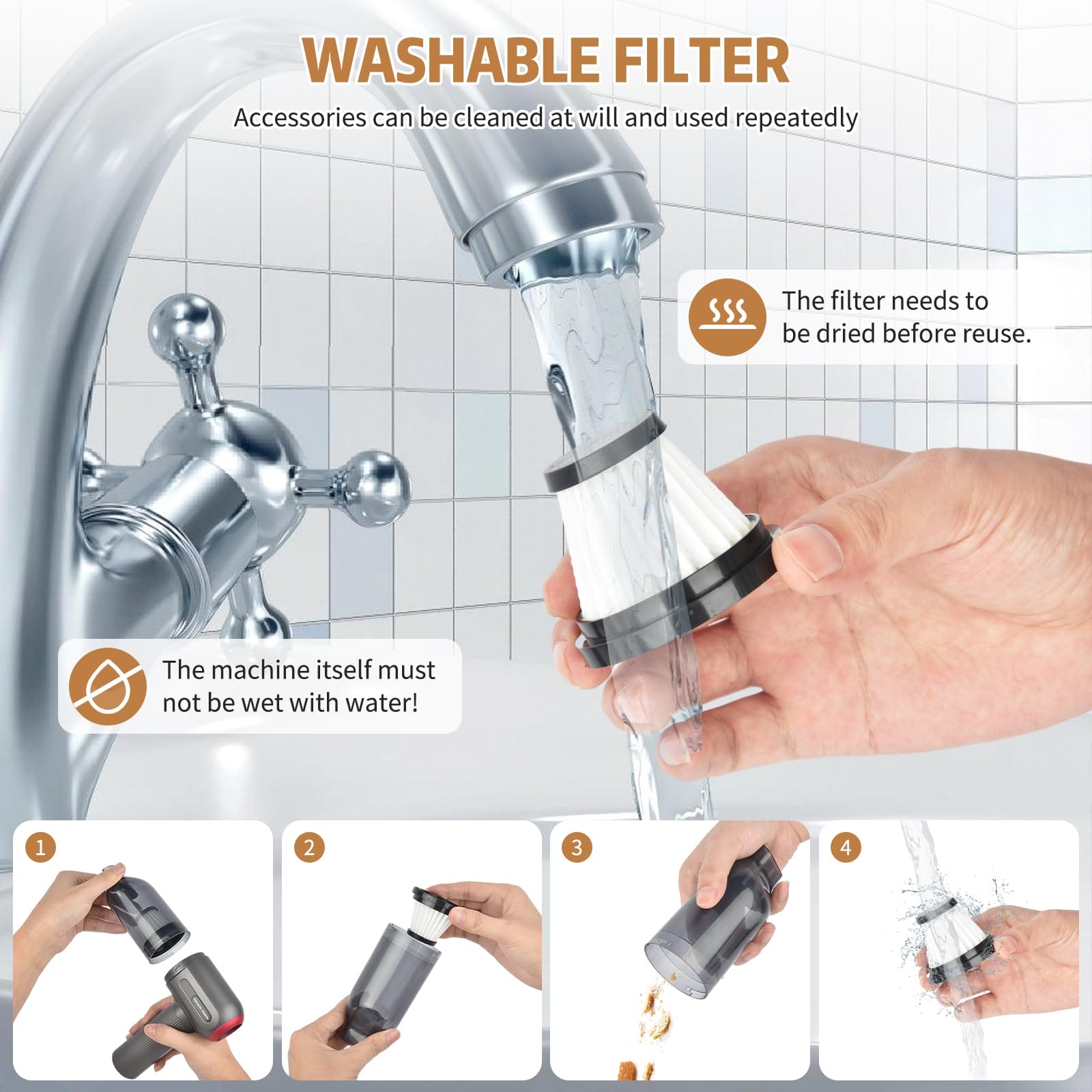 Bezprzewodowy Odkurzacz Ręczny 9000PA Mocny Odkurzacz Ręczny Mini - obrazek 2