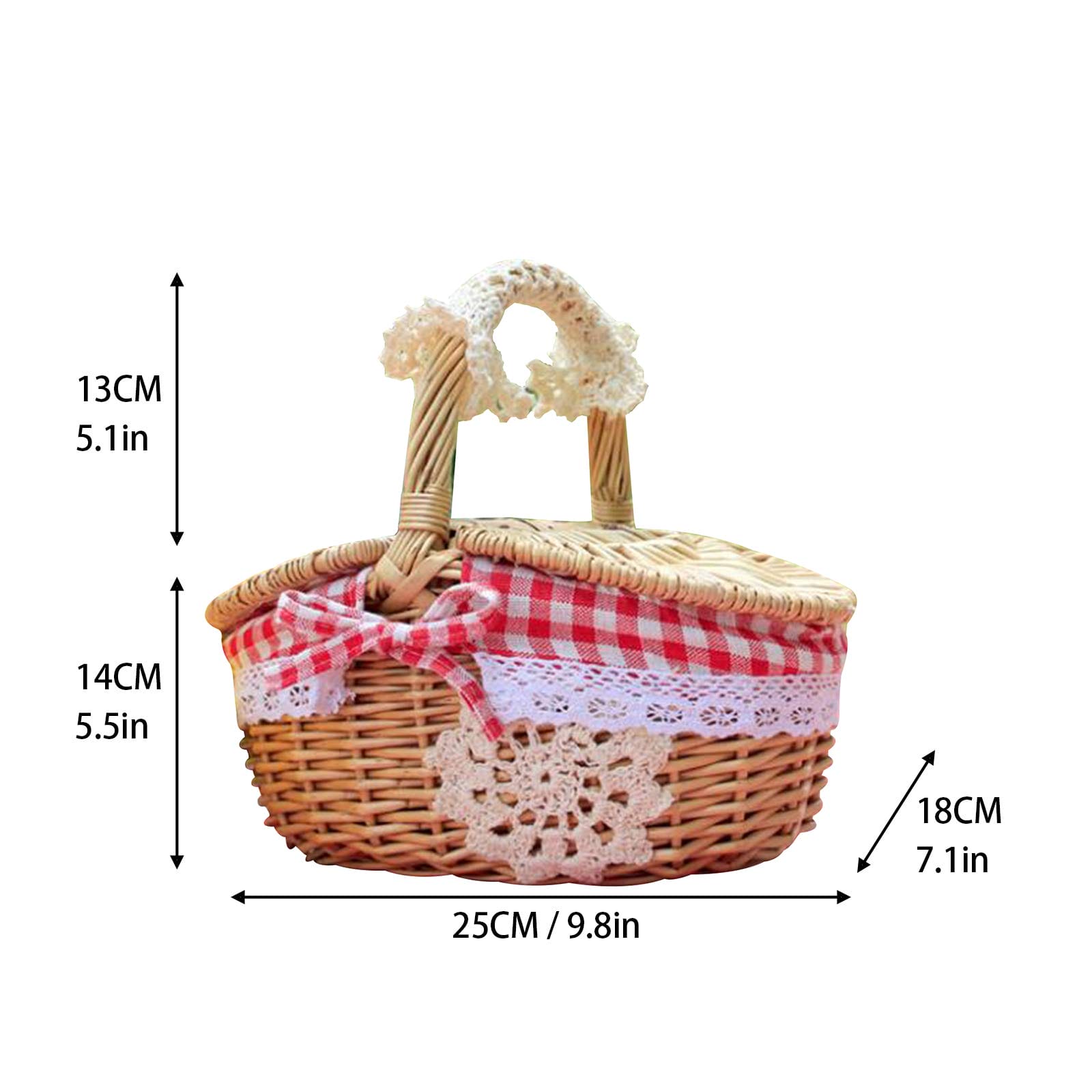 YLSZHY Wiklinowe kosze piknikowe z uchwytem pleciony kosz piknikowy z - obrazek 6