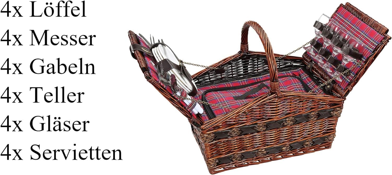 Cilio Como 155105 kosz piknikowy brązowy dla 4 osób - obrazek 3