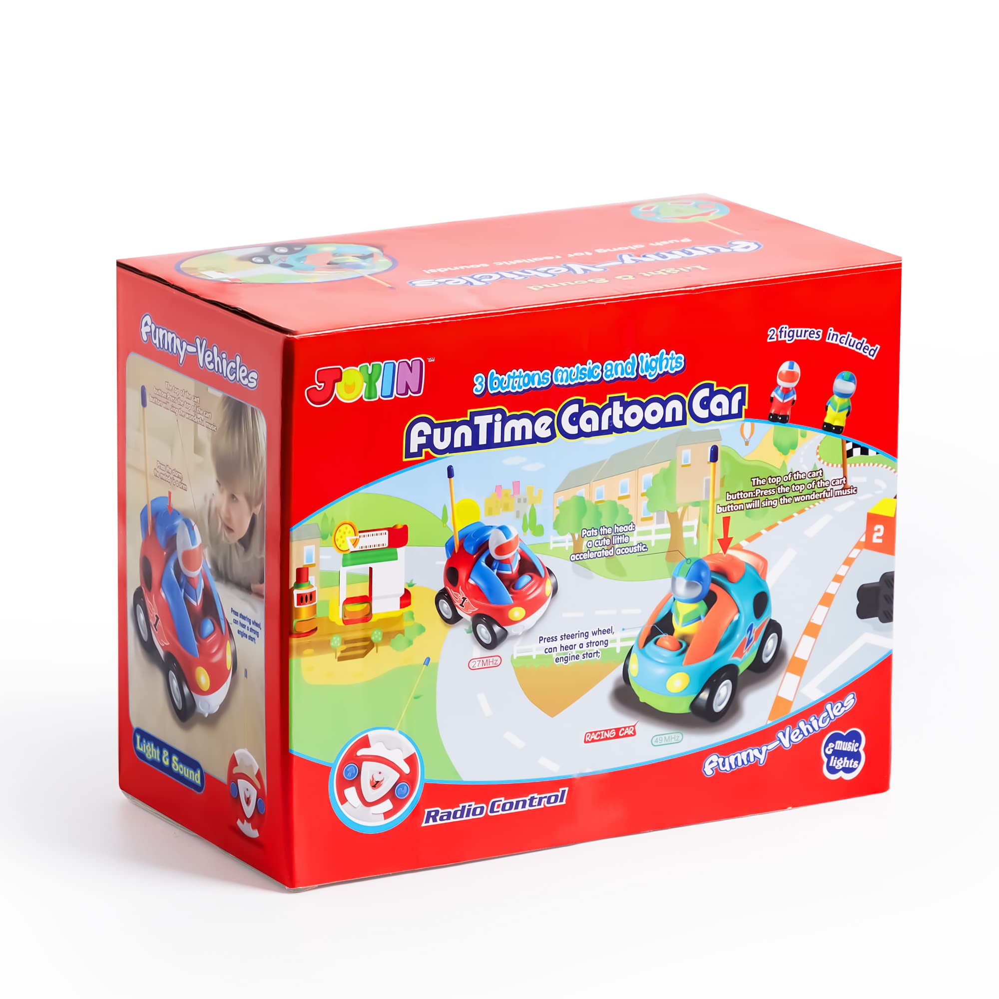 JOYIN 2 kartoon RC samochód wyścigowy zdalnie sterowany zabawka z muzyką i - obrazek 9