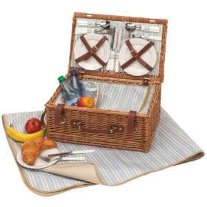 Unbekannt Koszyk piknikowy kosz piknikowy dla 4 osób zestaw piknikowy z