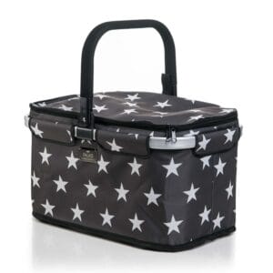 Genius Kosz na zakupy Falko Premium szary z białymi gwiazdami torba na