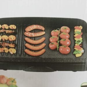 B-BLACK Elektryczny Grill Płyta Grillowa 1500 W - Zdejmowana Płyta, Antihaftowa, Łatwa w Czyszczeniu