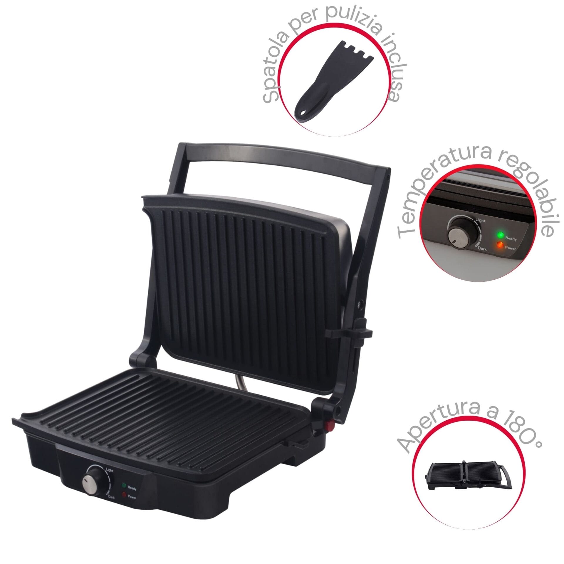 ARDES AR1S20 - Profesjonalny elektryczny grill kontaktowy 1500 W, czarny i stal, nieprzywierające płyty grillowe - obrazek 7