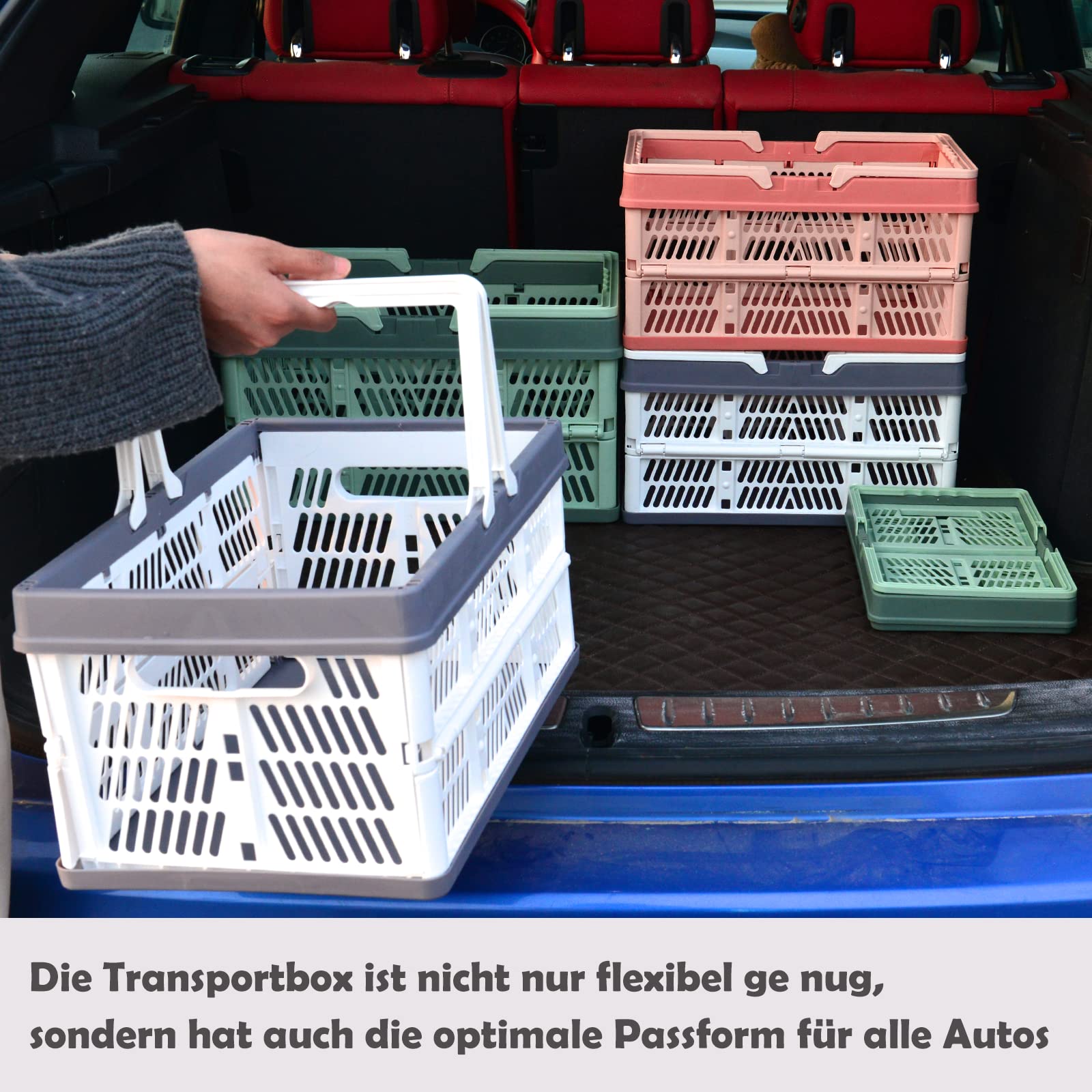 zhaocaidamai Małe składane pudełko z uchwytami pudełko transportowe z - obrazek 5