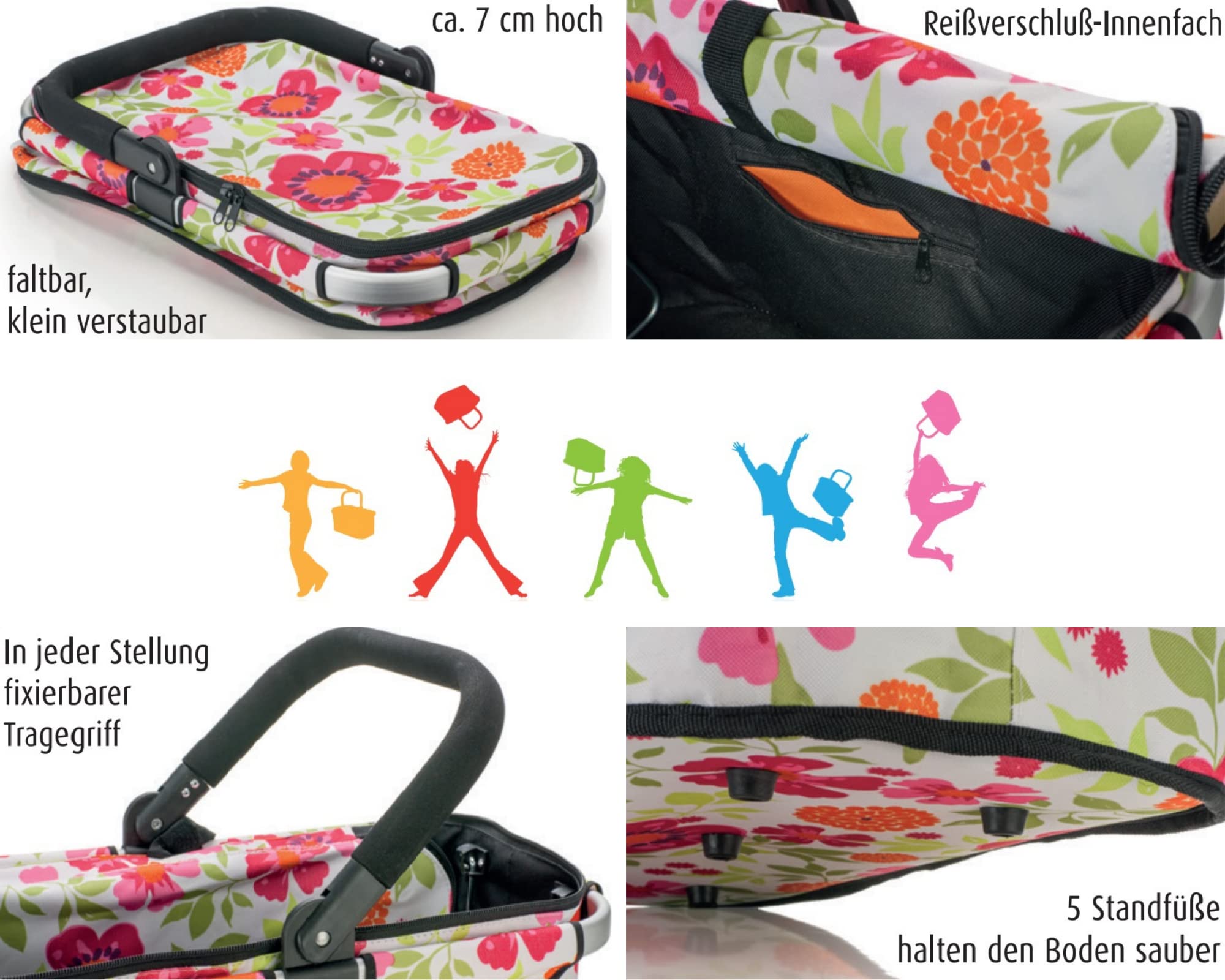 Genius Kosz na zakupy Falko Premium szary z białymi gwiazdami torba na - obrazek 3