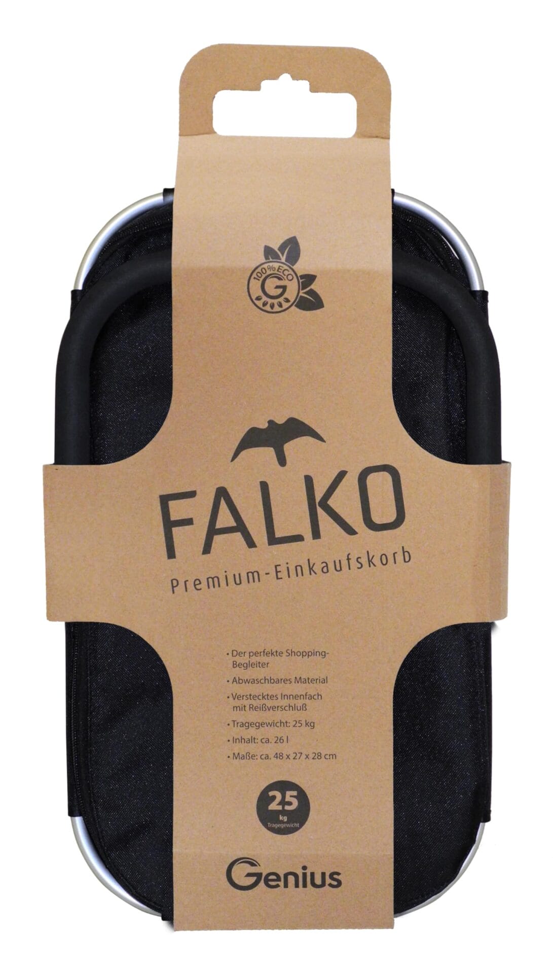 Genius Kosz na zakupy Falko Premium szary z białymi gwiazdami torba na - obrazek 2